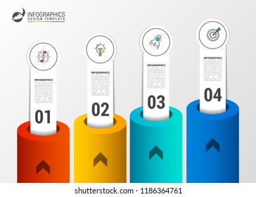 Infographic design template. Creative concept with 4 steps. Can be used for workflow layout, diagram, banner, webdesign. Vector illustration