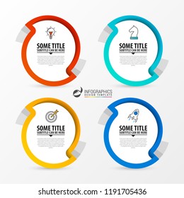 Infographic design template. Creative concept with 4 steps. Can be used for workflow layout, diagram, banner, webdesign. Vector illustration