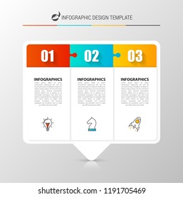 Infographic design template. Creative concept with 3 steps. Can be used for workflow layout, diagram, banner, webdesign. Vector illustration