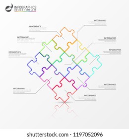 Infographic design template. Creative concept with 9 steps. Can be used for workflow layout, diagram, banner, webdesign. Vector illustration