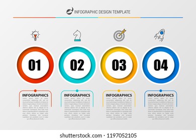 Infographic design template. Creative concept with 4 steps. Can be used for workflow layout, diagram, banner, webdesign. Vector illustration