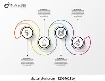 Infographic design template. Creative concept with 4 steps. Can be used for workflow layout, diagram, banner, webdesign. Vector illustration