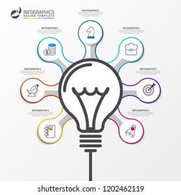 Infographic design template. Creative concept with 7 steps. Can be used for workflow layout, diagram, banner, webdesign. Vector illustration