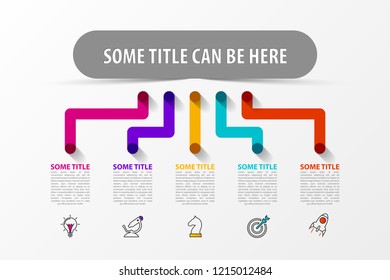 Infographic design template. Creative concept with 5 steps. Can be used for workflow layout, diagram, banner, webdesign. Vector illustration