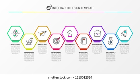 Infographic design template. Creative concept with 9 steps. Can be used for workflow layout, diagram, banner, webdesign. Vector illustration