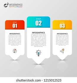 Infographic design template. Creative concept with 3 steps. Can be used for workflow layout, diagram, banner, webdesign. Vector illustration