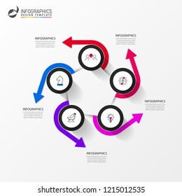 Infographic design template. Creative concept with 5 steps. Can be used for workflow layout, diagram, banner, webdesign. Vector illustration