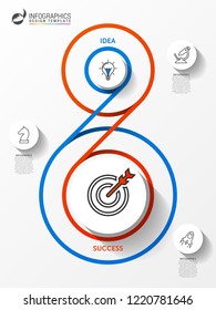 Infographic design template. Creative concept with 2 steps. Can be used for workflow layout, diagram, banner, webdesign. Vector illustration