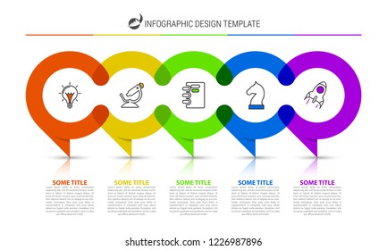 Infographic design template. Creative concept with 5 steps. Can be used for workflow layout, diagram, banner, webdesign. Vector illustration