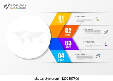 Infographic design template. Creative concept with 4 steps. Can be used for workflow layout, diagram, banner, webdesign. Vector illustration