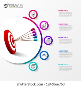 Infographic design template. Creative concept with 5 steps. Can be used for workflow layout, diagram, banner, webdesign. Vector illustration