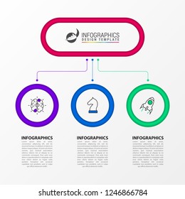 Infographic design template. Creative concept with 3 steps. Can be used for workflow layout, diagram, banner, webdesign. Vector illustration