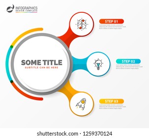 Infographic design template. Creative concept with 3 steps. Can be used for workflow layout, diagram, banner, webdesign. Vector illustration