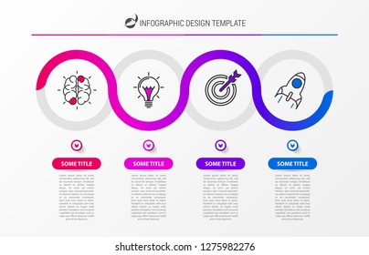 Infographic design template. Creative concept with 4 steps. Can be used for workflow layout, diagram, banner, webdesign. Vector illustration