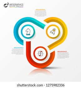 Infographic design template. Creative concept with 3 steps. Can be used for workflow layout, diagram, banner, webdesign. Vector illustration