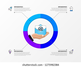 Infographic design template. Creative concept with 4 steps. Can be used for workflow layout, diagram, banner, webdesign. Vector illustration