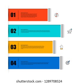 Infographic design template. Creative concept with 4 steps. Can be used for workflow layout, diagram, banner, webdesign. Vector illustration