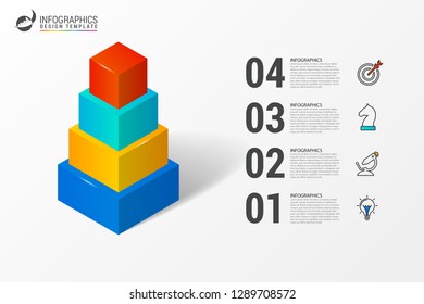 Infographic design template. Creative concept with 4 steps. Can be used for workflow layout, diagram, banner, webdesign. Vector illustration