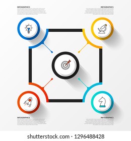 Infographic design template. Creative concept with 4 steps. Can be used for workflow layout, diagram, banner, webdesign. Vector illustration