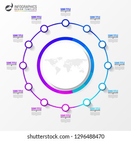 Infographic design template. Creative concept with 12 steps. Can be used for workflow layout, diagram, banner, webdesign. Vector illustration