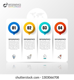 Infographic design template. Creative concept with 4 steps. Can be used for workflow layout, diagram, banner, webdesign. Vector illustration