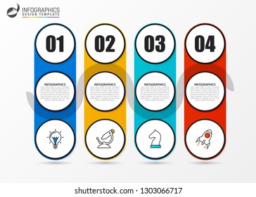 Infographic design template. Creative concept with 4 steps. Can be used for workflow layout, diagram, banner, webdesign. Vector illustration