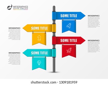 Infographic design template. Creative concept with 4 steps. Can be used for workflow layout, diagram, banner, webdesign. Vector illustration