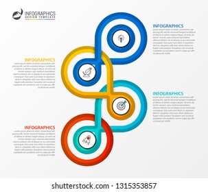 Infographic design template. Creative concept with 4 steps. Can be used for workflow layout, diagram, banner, webdesign. Vector illustration
