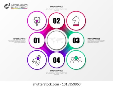 Infographic design template. Creative concept with 4 steps. Can be used for workflow layout, diagram, banner, webdesign. Vector illustration