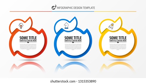 Infographic design template. Creative concept with 3 steps. Can be used for workflow layout, diagram, banner, webdesign. Vector illustration