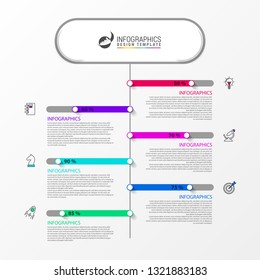 Infographic design template. Creative concept with 6 steps. Can be used for workflow layout, diagram, banner, webdesign. Vector illustration