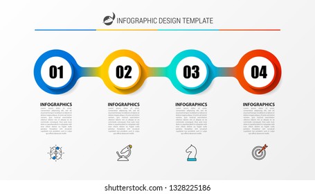Infographic design template. Creative concept with 4 steps. Can be used for workflow layout, diagram, banner, webdesign. Vector illustration