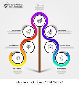 Infographic design template. Creative concept with 7 steps. Can be used for workflow layout, diagram, banner, webdesign. Vector illustration