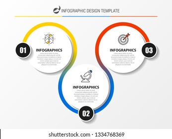 Infographic design template. Creative concept with 3 steps. Can be used for workflow layout, diagram, banner, webdesign. Vector illustration
