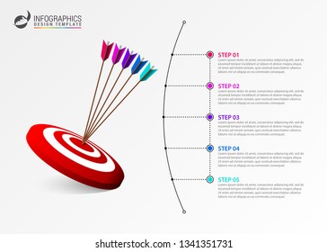 Infographic design template. Creative concept with 5 steps. Can be used for workflow layout, diagram, banner, webdesign. Vector illustration
