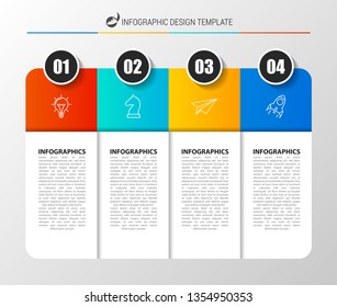 Infographic design template. Creative concept with 4 steps. Can be used for workflow layout, diagram, banner, webdesign. Vector illustration