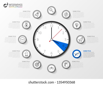 Infographic design template. Creative concept with 12 steps. Can be used for workflow layout, diagram, banner, webdesign. Vector illustration