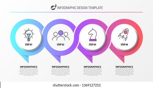 Infographic design template. Creative concept with 4 steps. Can be used for workflow layout, diagram, banner, webdesign. Vector illustration