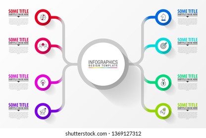 Infographic design template. Creative concept with 8 steps. Can be used for workflow layout, diagram, banner, webdesign. Vector illustration