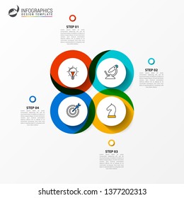 Infographic design template. Creative concept with 4 steps. Can be used for workflow layout, diagram, banner, webdesign. Vector illustration