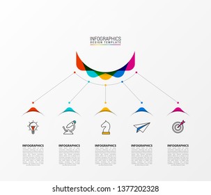 Infographic design template. Creative concept with 5 steps. Can be used for workflow layout, diagram, banner, webdesign. Vector illustration
