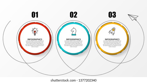 Infographic design template. Creative concept with 3 steps. Can be used for workflow layout, diagram, banner, webdesign. Vector illustration