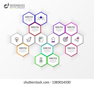 Infographic design template. Creative concept with 6 steps. Can be used for workflow layout, diagram, banner, webdesign. Vector illustration