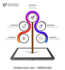 Infographic design template. Creative concept with 5 steps. Can be used for workflow layout, diagram, banner, webdesign. Vector illustration