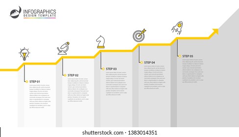 Infographic design template. Creative concept with 5 steps. Can be used for workflow layout, diagram, banner, webdesign. Vector illustration