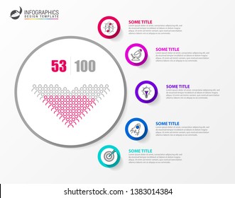 Infographic design template. Creative concept with 5 steps. Can be used for workflow layout, diagram, banner, webdesign. Vector illustration