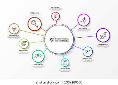 Infographic design template. Creative concept with 9 steps. Can be used for workflow layout, diagram, banner, webdesign. Vector illustration.