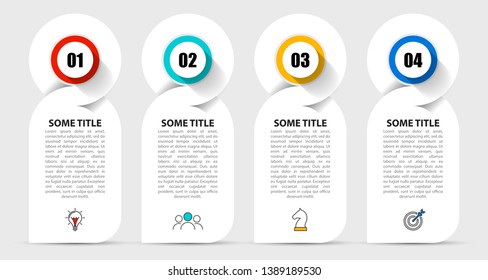 Infographic design template. Creative concept with 4 steps. Can be used for workflow layout, diagram, banner, webdesign. Vector illustration
