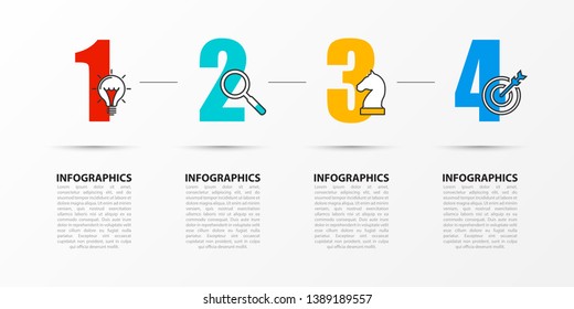 Infographic design template. Creative concept with 4 steps. Can be used for workflow layout, diagram, banner, webdesign. Vector illustration.