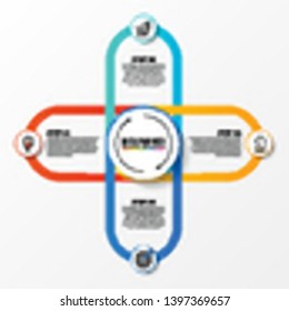 Infographic design template. Creative concept with 4 steps. Can be used for workflow layout, diagram, banner, webdesign. Vector illustration